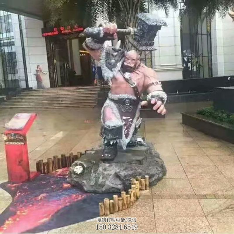 镜面绿巨人雕塑 现代卡通雕塑定制 现代影视剧雕塑定制